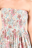 Rosalba Strapless Block Printed Cotton Maxi Dress