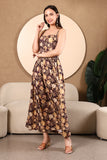 Lucia Printed Cotton Bustier Midi Dress