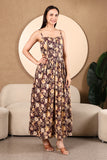 Lucia Printed Cotton Bustier Midi Dress