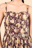 Lucia Printed Cotton Bustier Midi Dress