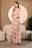Helen Printed Cotton Bustier Midi Dress