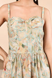 Vanessa Printed Cotton Bustier Maxi Dress
