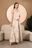 Lyra Padded Printed Cotton Maxi Dress