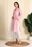 Saaz Pink Embroidered Cotton Kurti Set Of 3