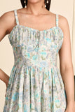 Darcia Printed Cotton Bustier Maxi Dress