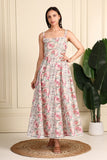 Roselia Printed Linen Cotton Midi Dress
