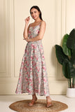 Roselia Printed Linen Cotton Midi Dress