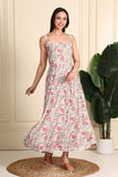 Roselia Printed Linen Cotton Midi Dress