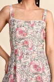 Roselia Printed Linen Cotton Midi Dress