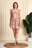 Emma Printed Linen Cotton Short Dress