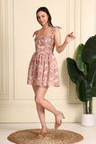 Emma Printed Linen Cotton Short Dress