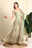 Gulnaar Muslin Lehenga Set Of 3