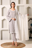 Zoya Grey Embroidered Cotton Kurti Set Of 3