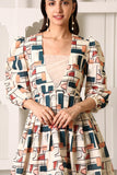Mia Printed Linen Cotton Short Dress