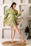 Ena Block Printed Cotton Short Dress