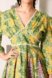 Ena Block Printed Cotton Short Dress