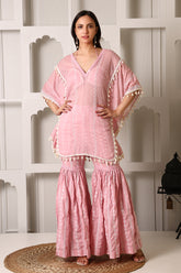 scarlett embroidered cotton kaftan sharara set of 3