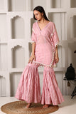 scarlett embroidered cotton kaftan sharara set of 3