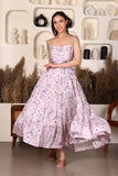Rihanna Pleted Printed Cotton Maxi Dress