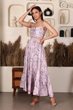 Rihanna Pleted Printed Cotton Maxi Dress