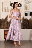 Rihanna Pleted Printed Cotton Maxi Dress