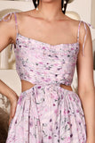 Rihanna Pleted Printed Cotton Maxi Dress