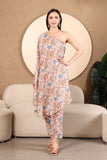 Kaya Printed Linen Cotton one-shoulder Kaftan Dress